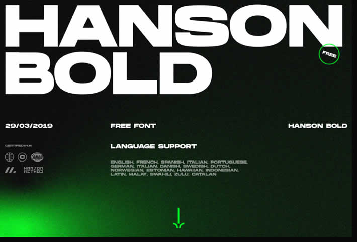 免费英文字体hanson Bold 无衬线粗体字体无需商业授权 老部落