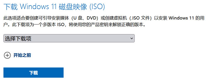 下载 Windows 11 磁盘映像 (ISO)